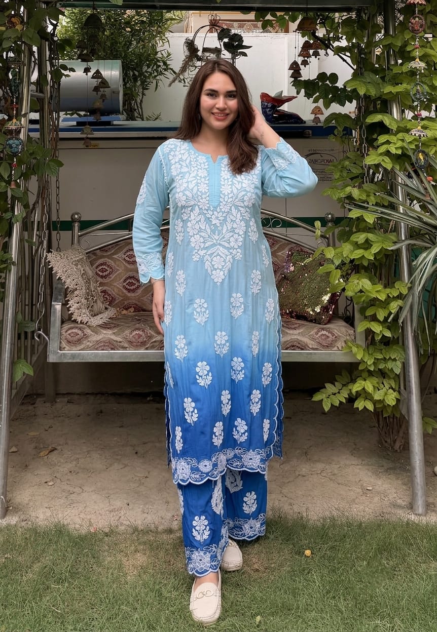 Muslin Kurti Plazo set