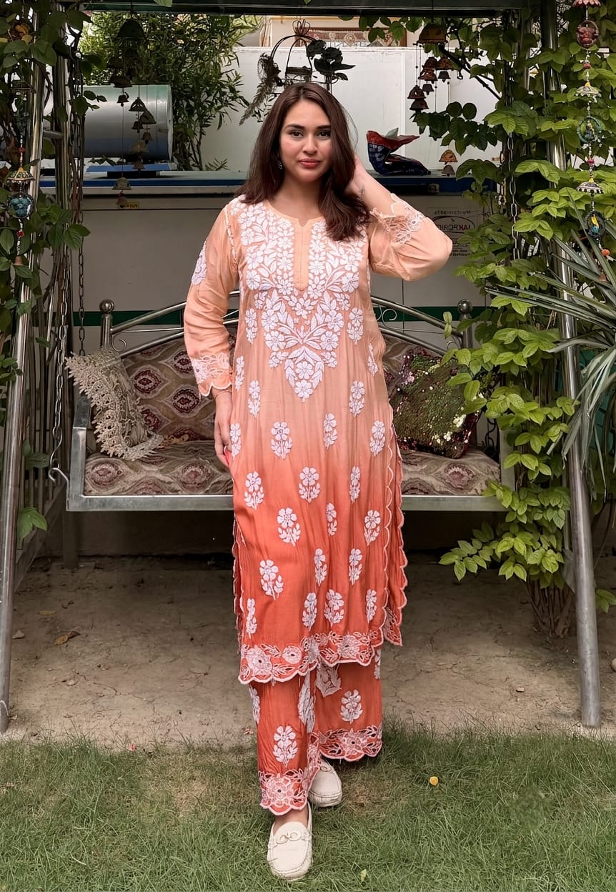Muslin Kurti Plazo set