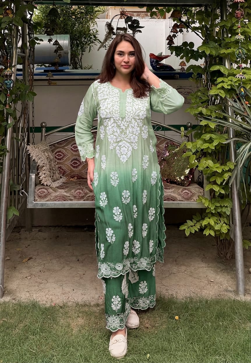 Muslin Kurti Plazo set