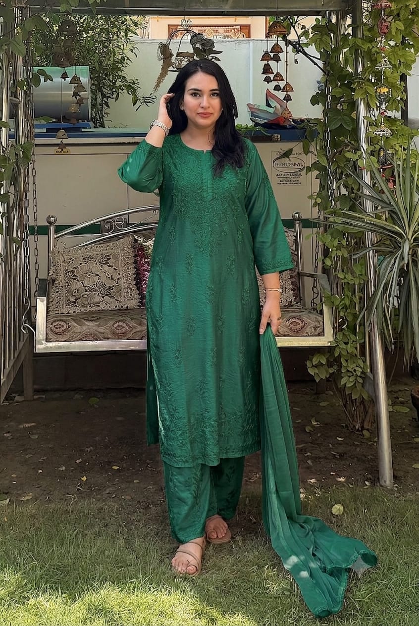 Chanderi Plazo Set