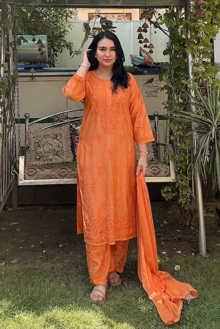 Chanderi Plazo Set