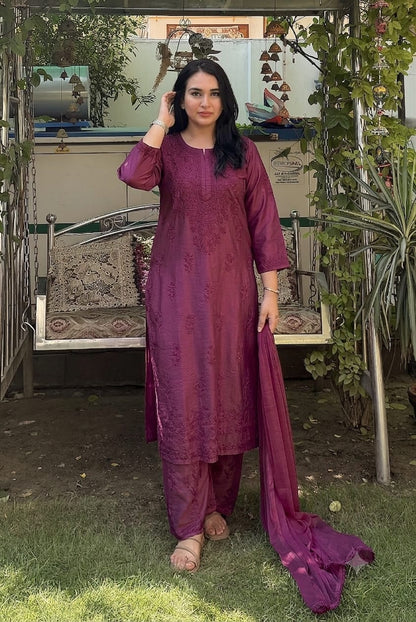 Chanderi Plazo Set