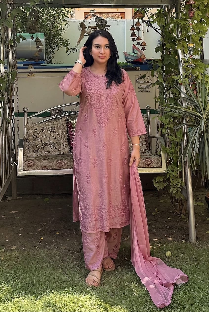 Chanderi Plazo Set