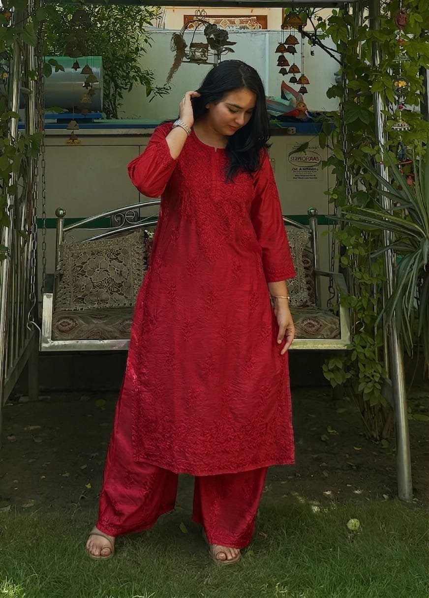 Chanderi Plazo Set