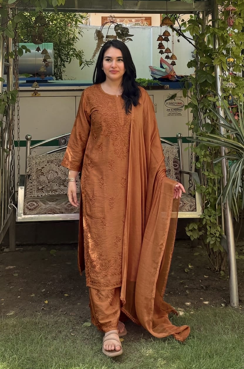 Chanderi Plazo Set