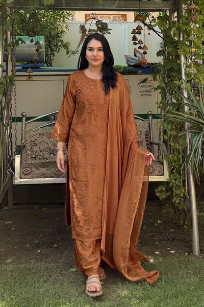 Chanderi Plazo Set