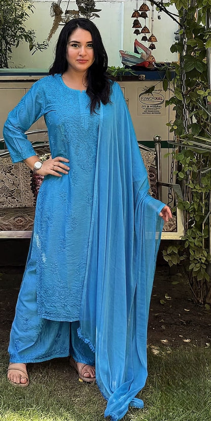 Chanderi Plazo Set