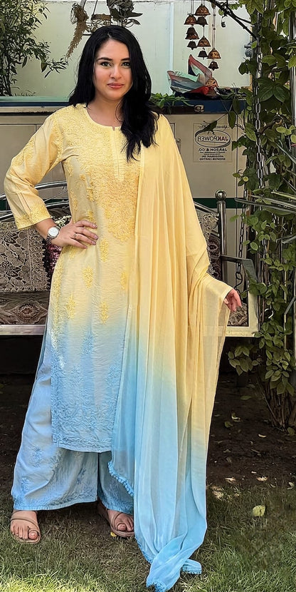 Chanderi Plazo Set