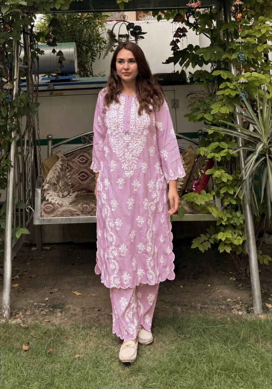 Roman Silk Cutwork Plazo Set