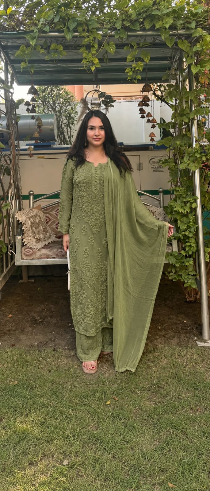 Kurti Plazo Set With Chiffon Dupatta