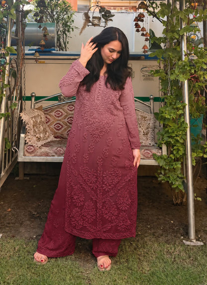 Kurti Plazo Set With Chiffon Dupatta