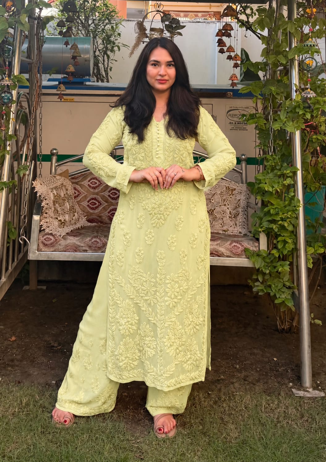 Kurti Plazo Set With Chiffon Dupatta