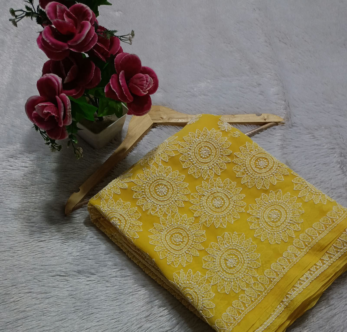 Georgette Saree Sun Flower