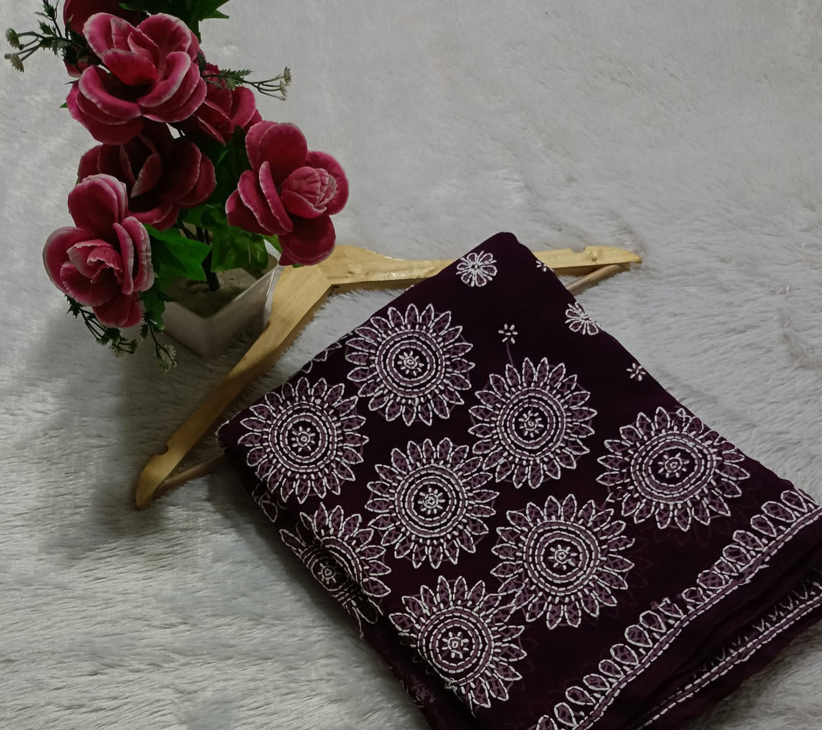 Georgette Saree Sun Flower