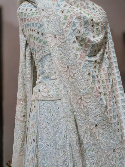 Pure Georgette Chikankari Lehenga