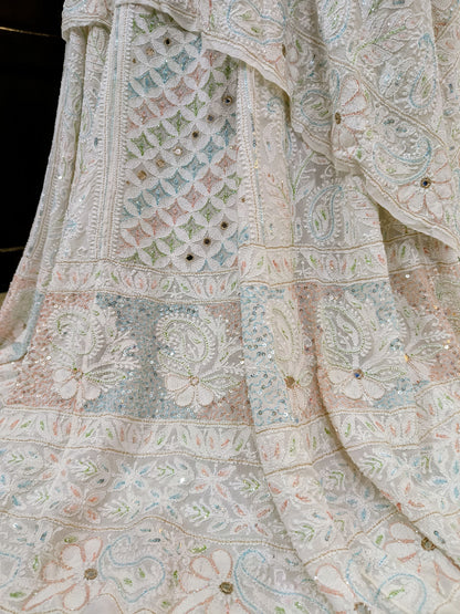 Pure Georgette Chikankari Lehenga