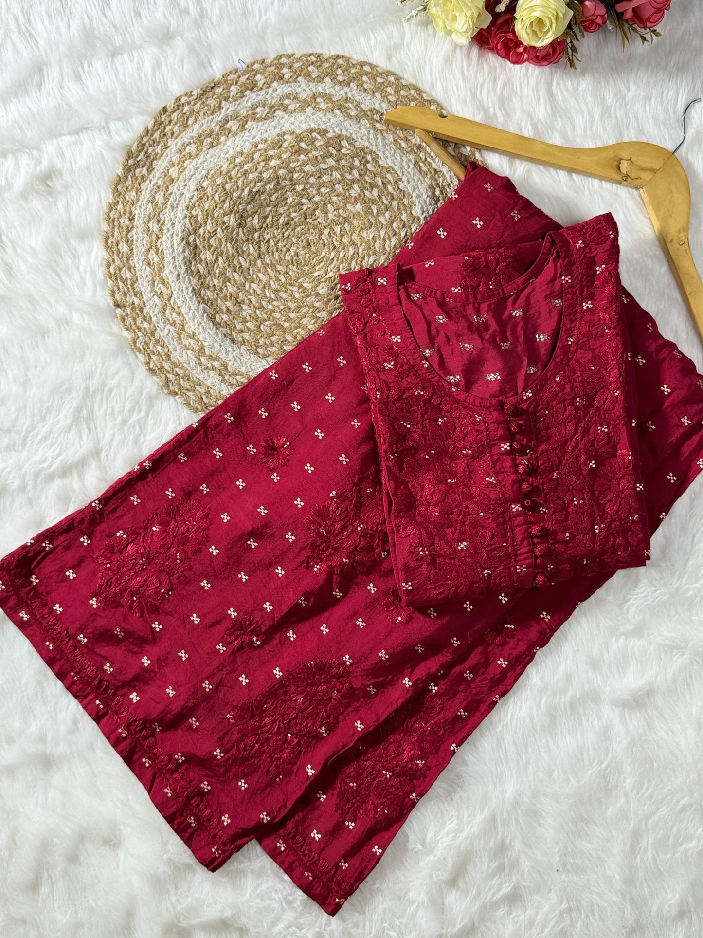 Premium Chanderi Co-ord Dyed Set