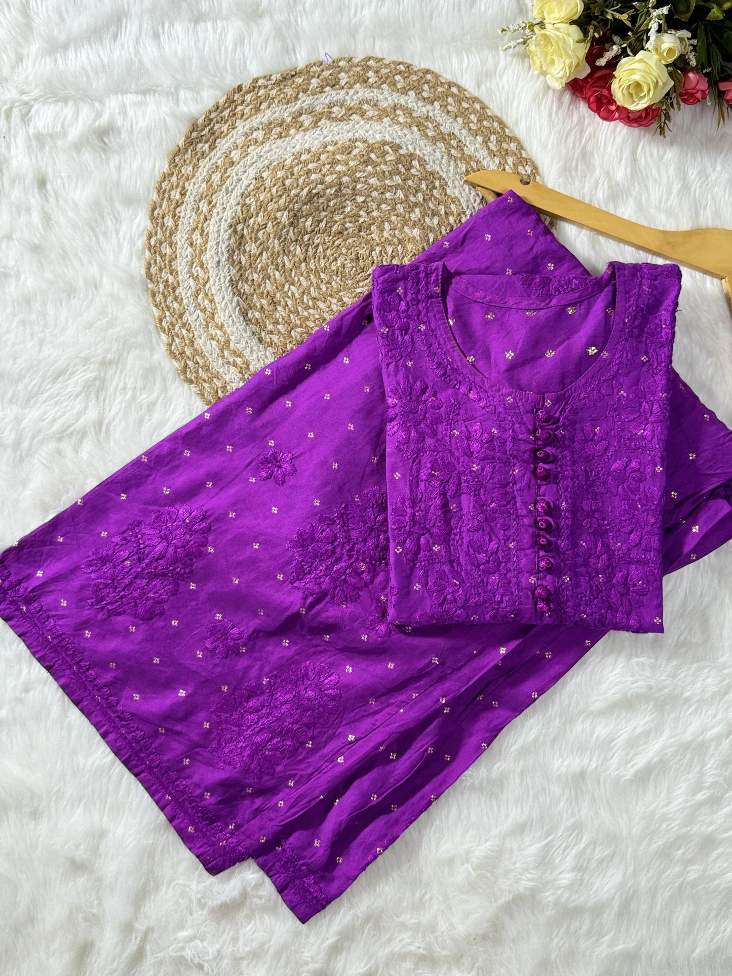 Premium Chanderi Co-ord Dyed Set