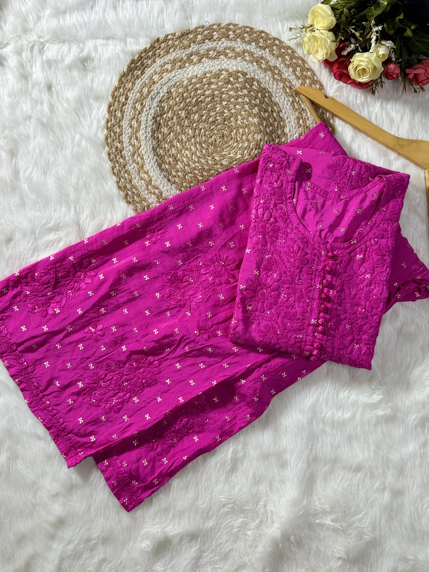 Premium Chanderi Co-ord Dyed Set