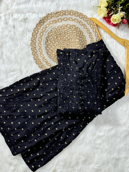 Premium Chanderi Co-ord Dyed Set