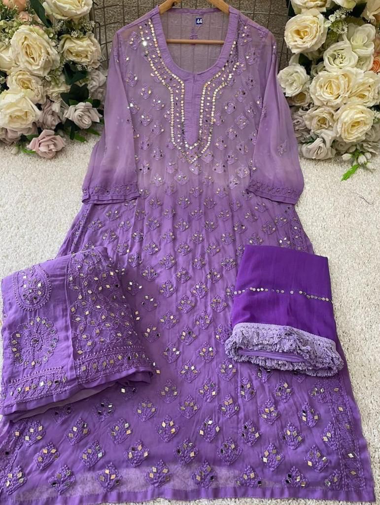 Mirror 3-Piece Chikankari Set