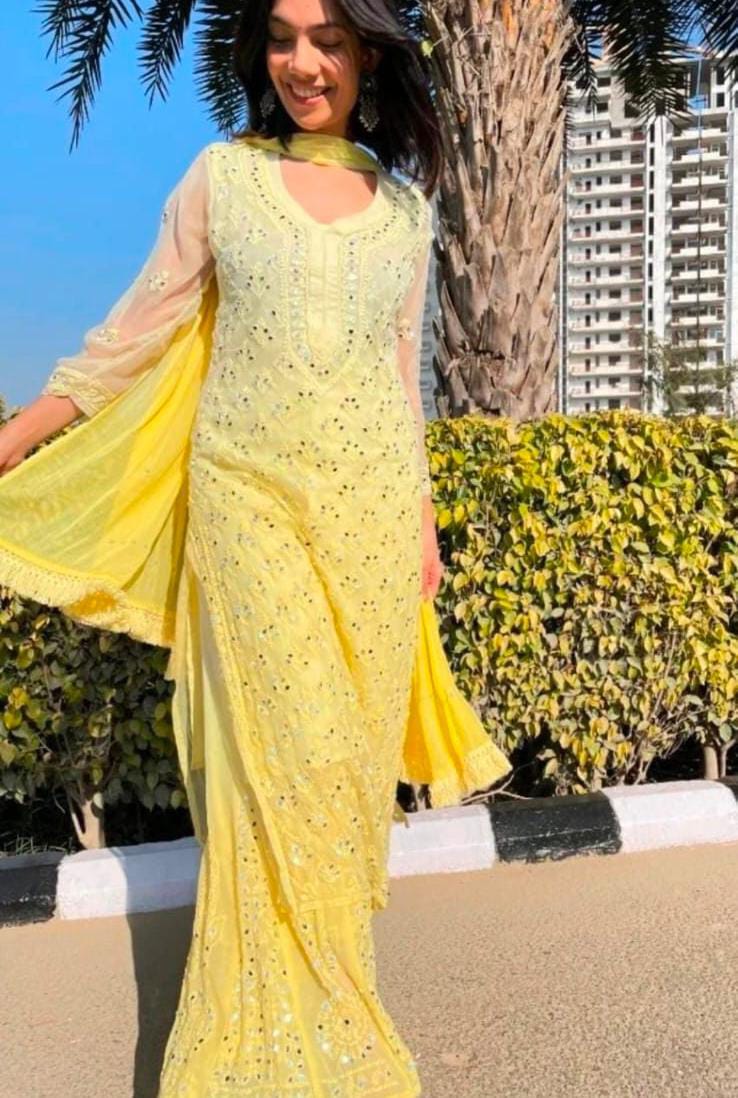 Mirror 3-Piece Chikankari Set