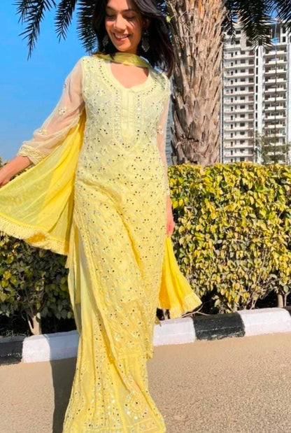 Mirror 3-Piece Chikankari Set