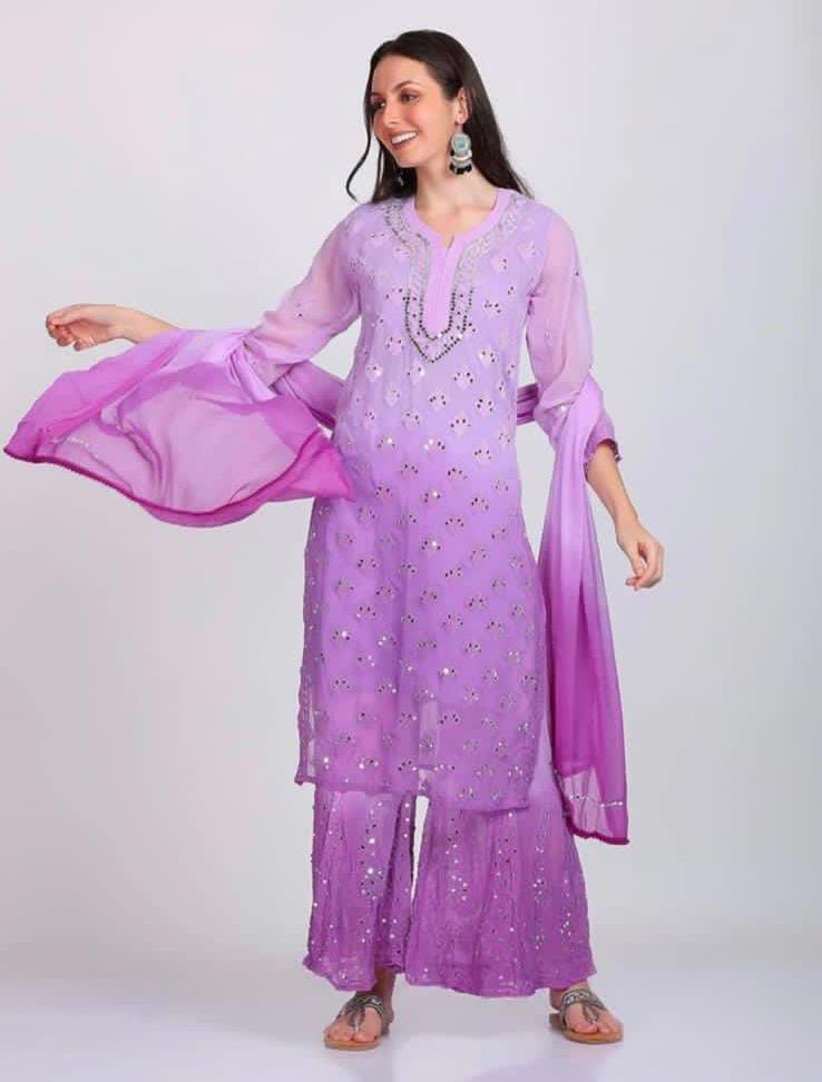 Mirror 3-Piece Chikankari Set