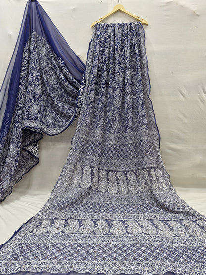 Georgette Full Jaal Saree