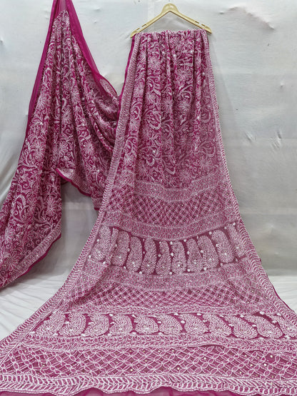 Georgette Full Jaal Saree