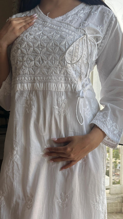 Mul Cotton Dyed Straight Angrakha Set