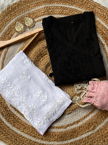 Mul Cotton Dyed Straight Angrakha Set