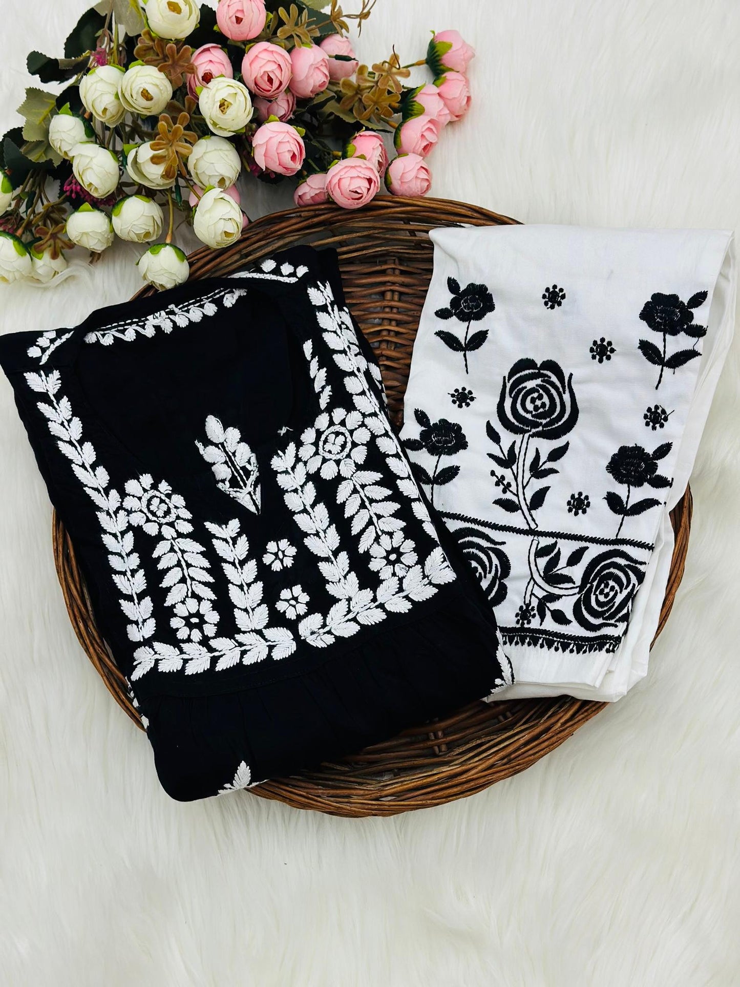 Modal Set with Chikankari Embroidery