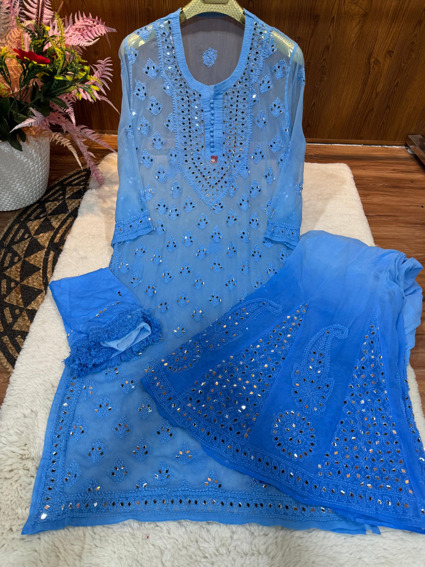 Mirror 3-Piece Chikankari Set