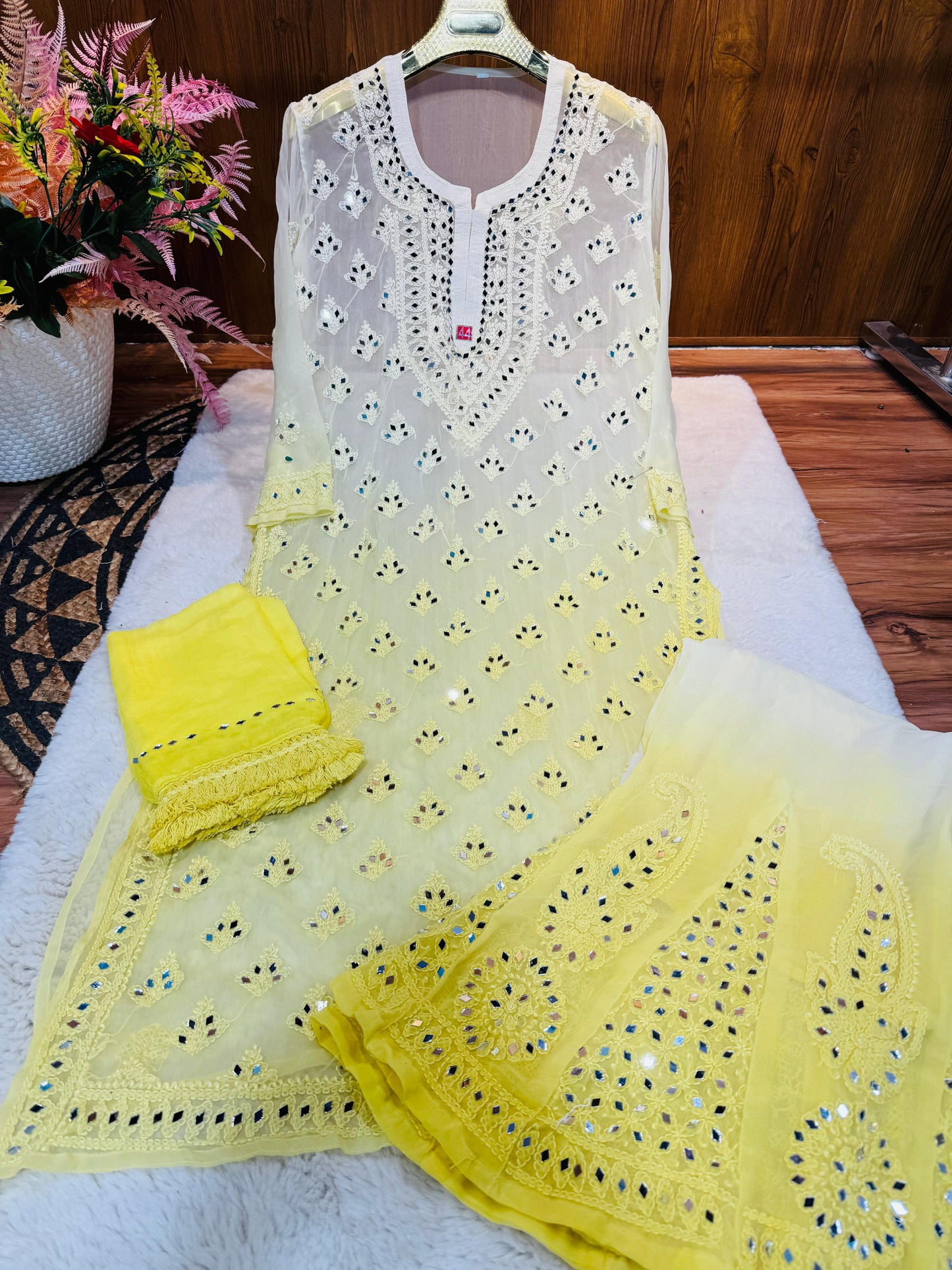 Mirror 3-Piece Chikankari Set
