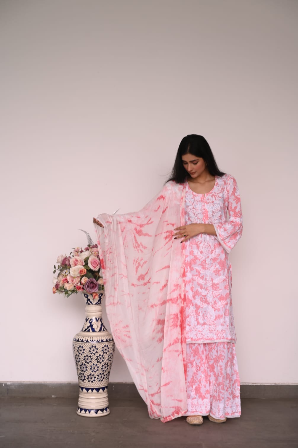 Mul Cotton Chikankari Garara Set