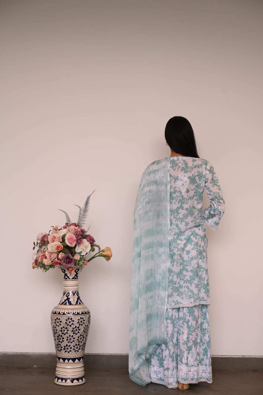 Mul Cotton Chikankari Garara Set