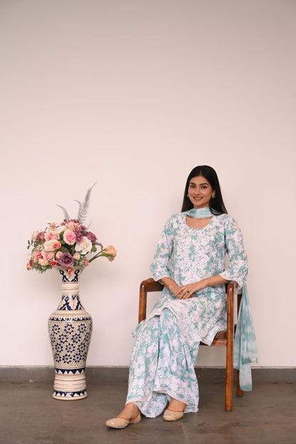 Mul Cotton Chikankari Garara Set