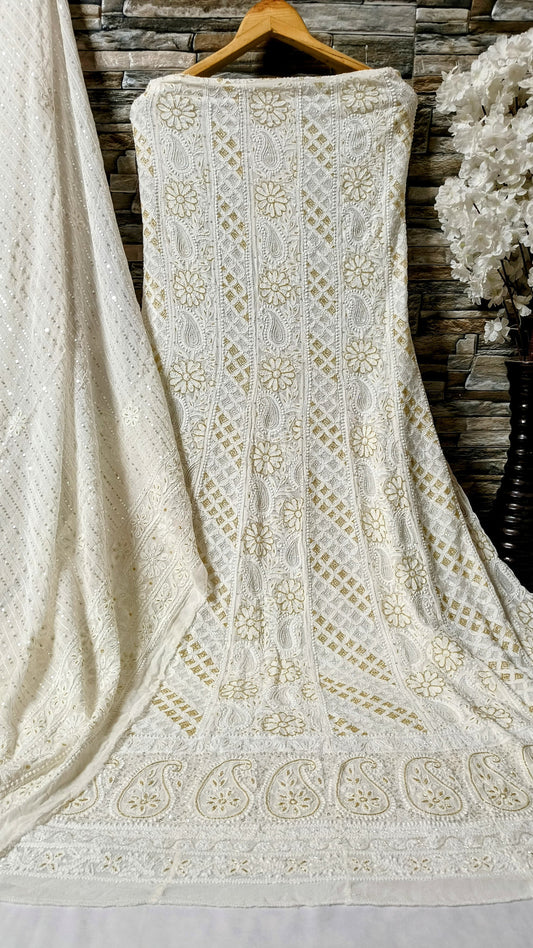 Pure Georgette Chikankari Anarkali