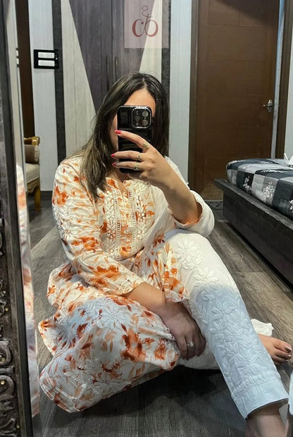 Heavy Embroidery Mul Mul Soft Kurti Set