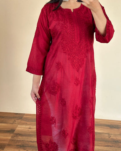 Chanderi  Premium Kurti Dyed Set