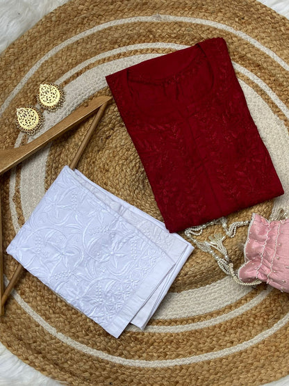 Chanderi  Premium Kurti Dyed Set