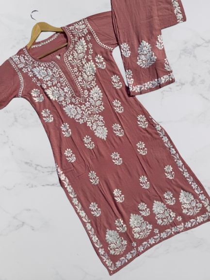 Premium Rayon Chikankari Palazzo Set