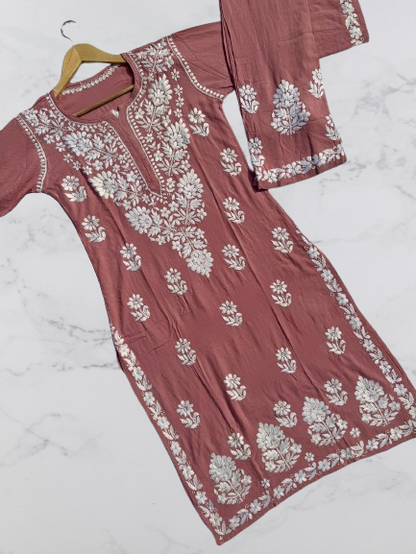 Premium Rayon Chikankari Palazzo Set