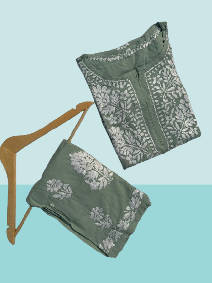 Premium Rayon Chikankari Palazzo Set