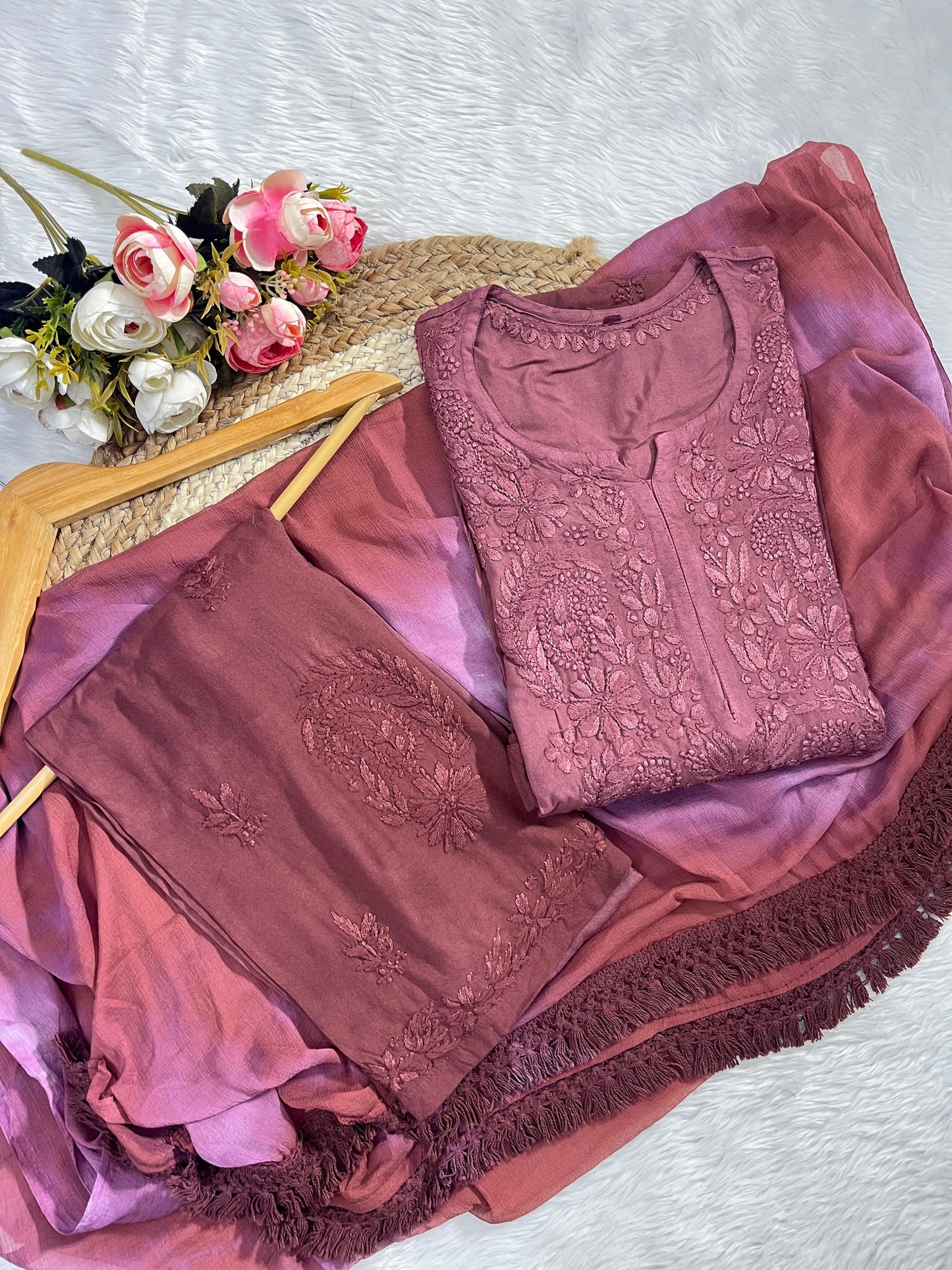 Rayon cotton Kurta Palazzo set