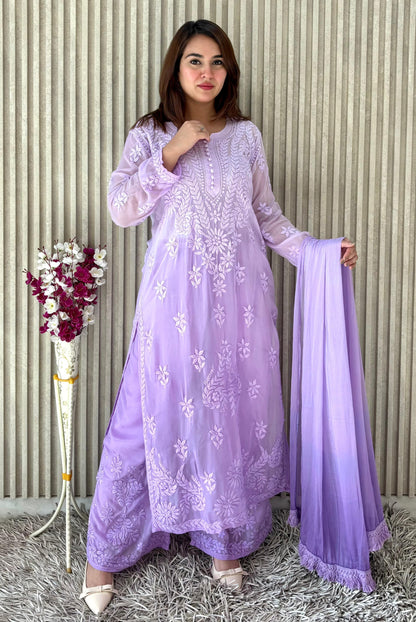 Viscose Kurti Dupatta Palazzo Set