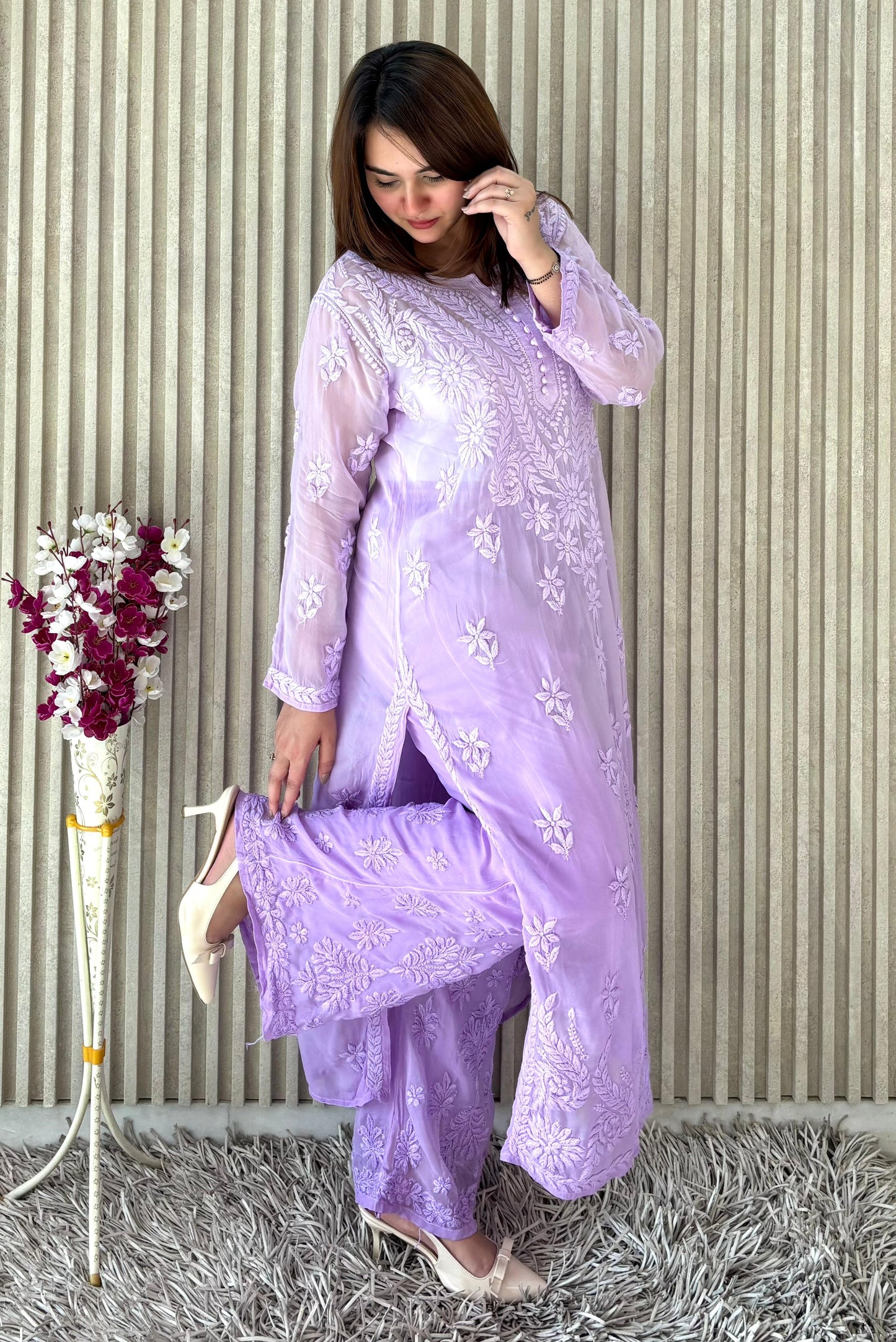 Viscose Kurti Dupatta Palazzo Set