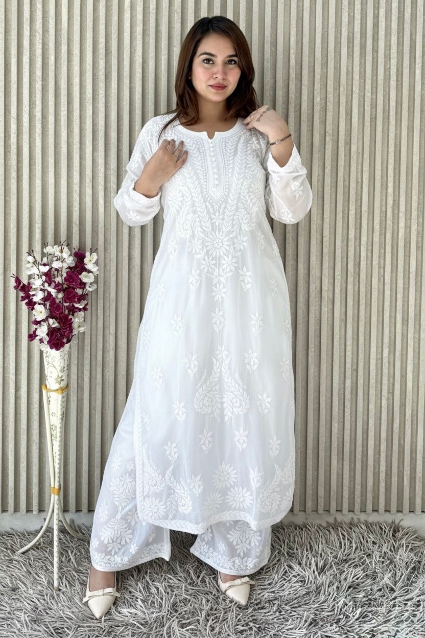 Viscose Kurti Dupatta Palazzo Set