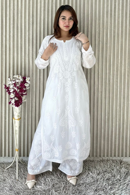 Viscose Kurti Dupatta Palazzo Set